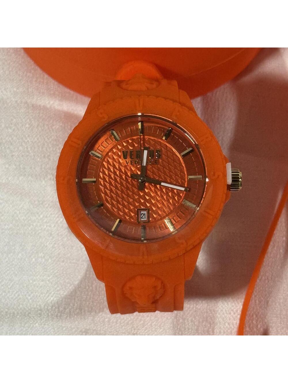 Versus by Versace Watch Tokyo R Orange VSPOY0218 Silicone Lion Head With Case - Picture 4 of 8